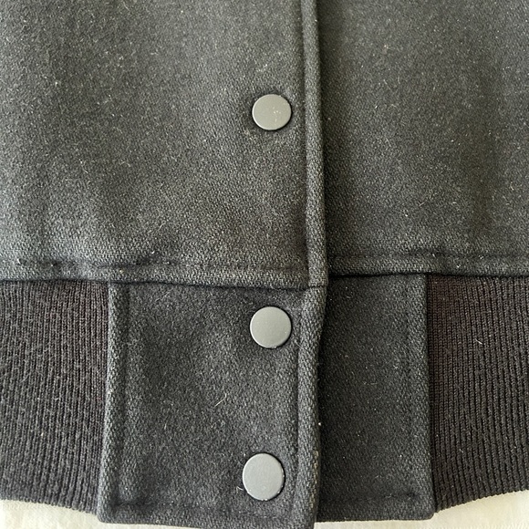 Kate Spade Saturday Bomber Jacket Black Wool Varsity Snap Front size Medium - Picture 13 of 16